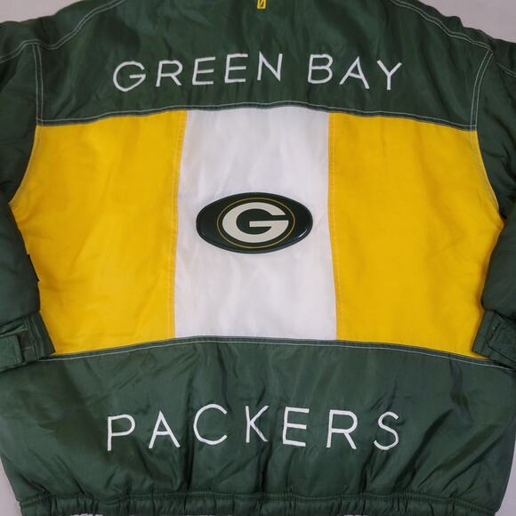 Men’s Vintage NFL Pro Player Green Bay Packers Full Zip Puffer Jacket Size XL - Picture 16 of 16